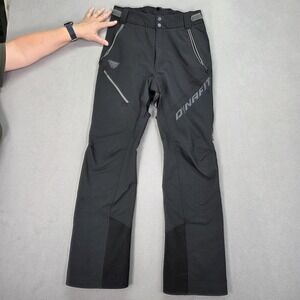 Dynafit Snow Pants Mens XS Black Softshell Ski Torn Crotch Needs Repair